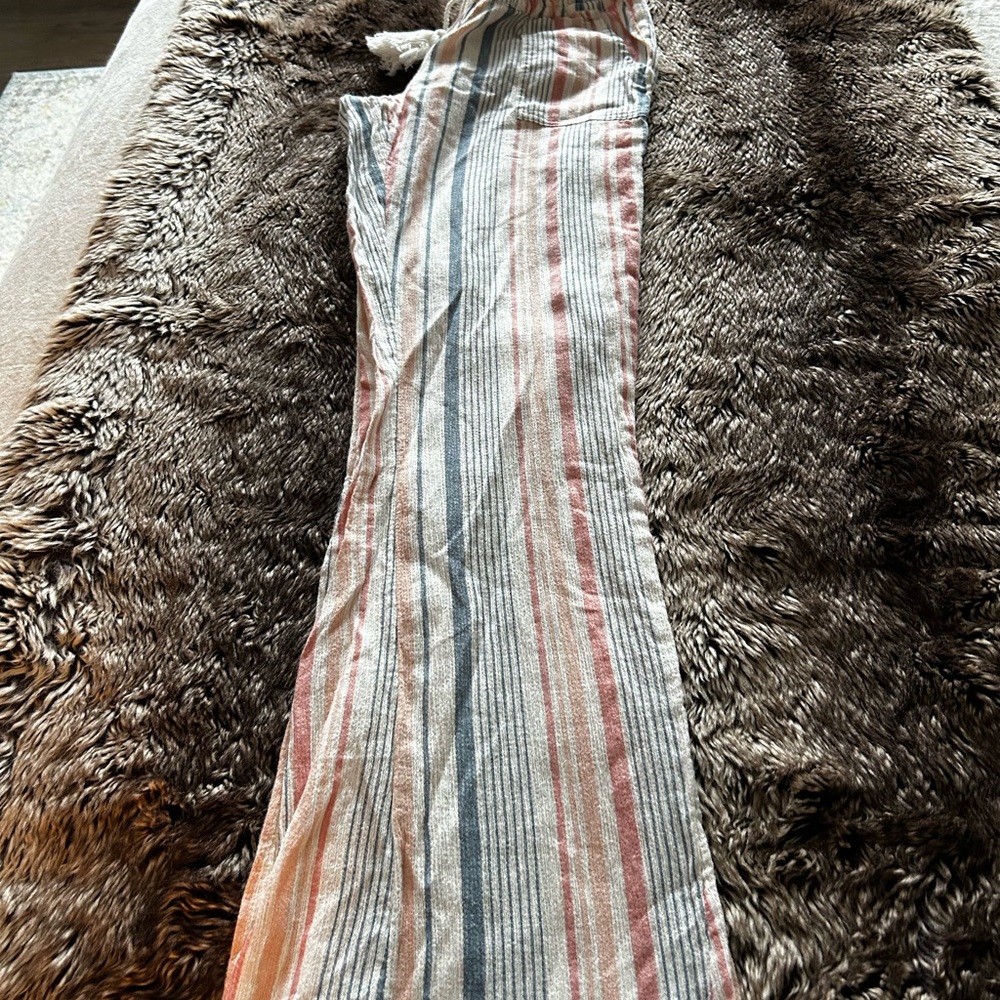 Salt Life| Multicolor Striped Beach coverup | tassel tie waist | cropped leg